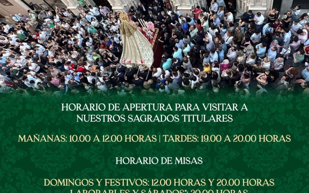 HORARIOS PARA VISITAS Y MISAS EN LA PARROQUIA DE LA MILAGROSA